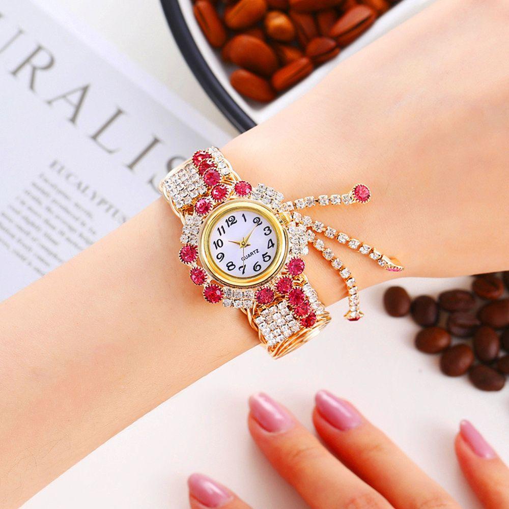 WATTLE Đồng Hồ Quartz Nữ Dây Thép Đính Hột Xoàn Thiết Kế Mới