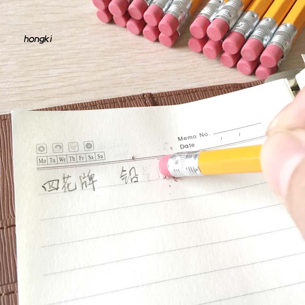 Set 10 bút chì chuốt HB bằng gỗ có đầu gôm cho học sinh