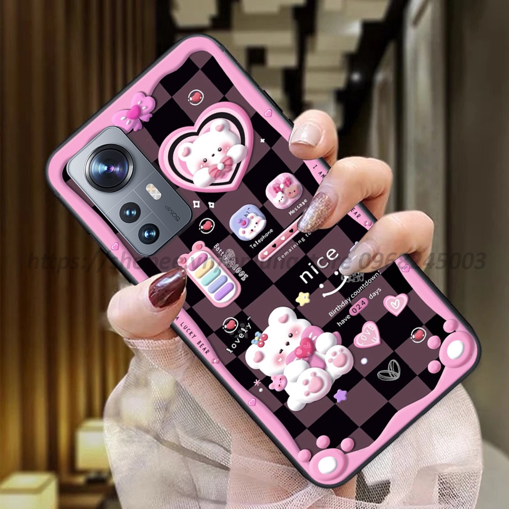 Ốp lưng Xiaomi 12 / 12 Pro / 12 Lite / RedMi 12X / K50 Ultra in hình 3D gấu,thỏ cute dễ thương