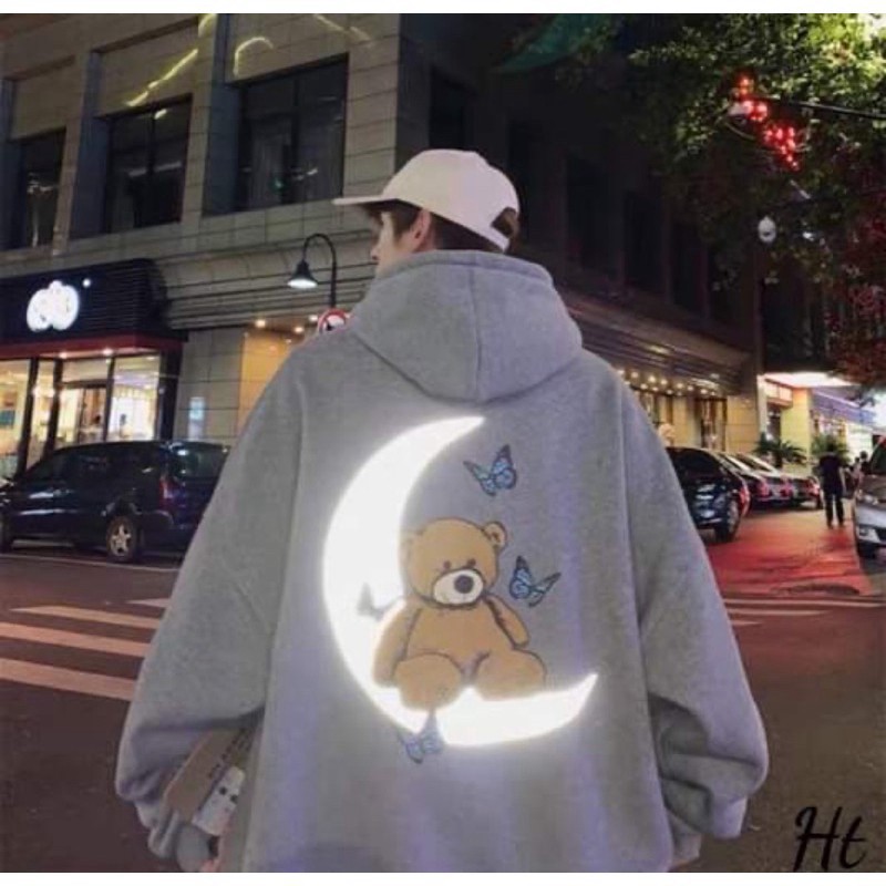 Áo hoodie phản quang gấu bướm trăng HT12 | BigBuy360 - bigbuy360.vn
