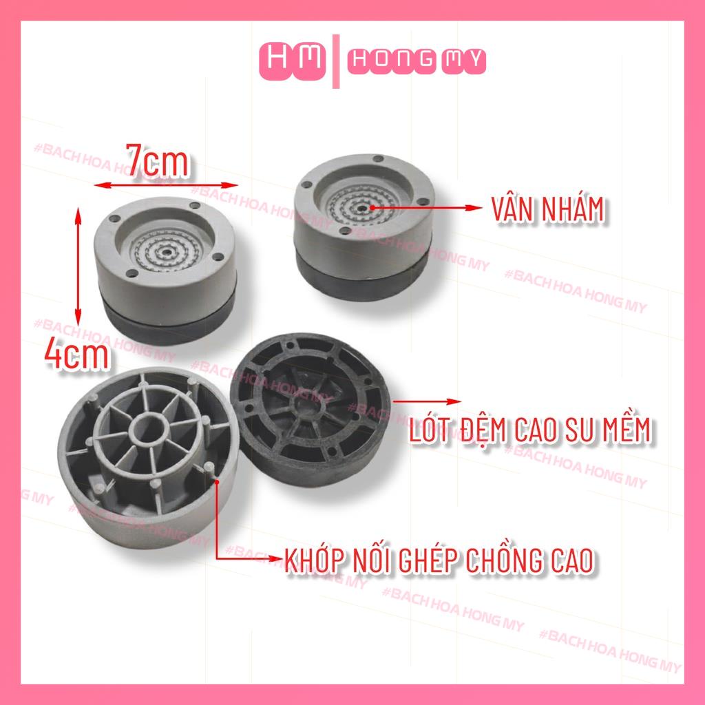 Chân đế máy giặt - Lót chân chống rung máy giặt 4 miếng cao su cao cấp - Lỗi 1 đổi 1