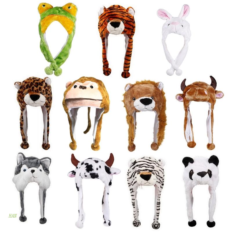 Mũ Beanie Hóa Trang Động Vật Bằng Vải Bông Cho Nam &amp; Nữ