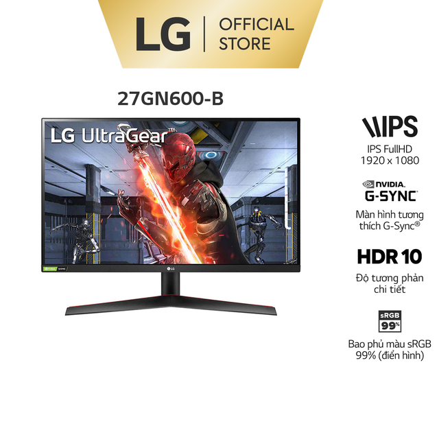 Màn Hình LG 27GN600-B UltraGear™ 27'' IPS 144Hz 1ms NVIDIA® G-SYNC® Compatible HDR | BigBuy360 - bigbuy360.vn
