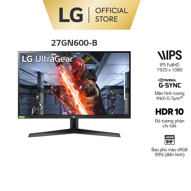 Màn Hình LG 27GN600-B UltraGear™ 27'' IPS 144Hz 1ms NVIDIA® G-SYNC® Compatible HDR