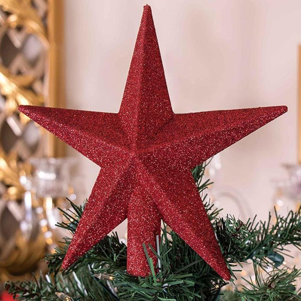 Ngôi Sao Kim Tuyến Gắn Cây Thông Noel Trang Trí Giáng Sinh