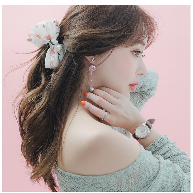 Bông tai nữ hoa hồng khô tòn ten, phiên bản Hàn Quốc