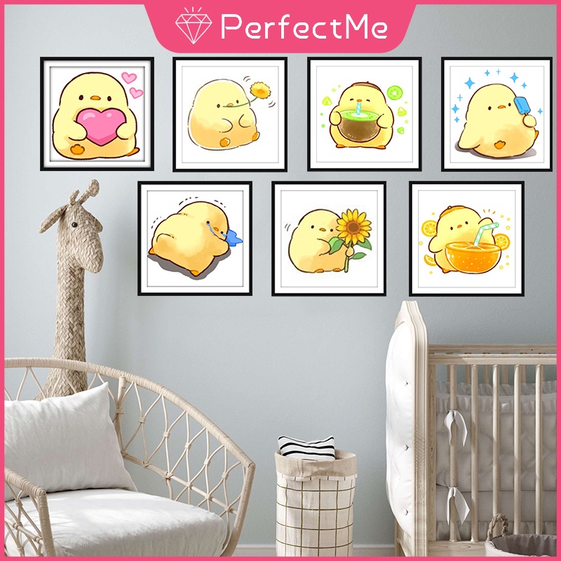 Bộ Tranh Đính Đá 5D Tự Làm 30 X 30Cm Hình Gà Hoạt Hình Trang Trí Nhà Cửa