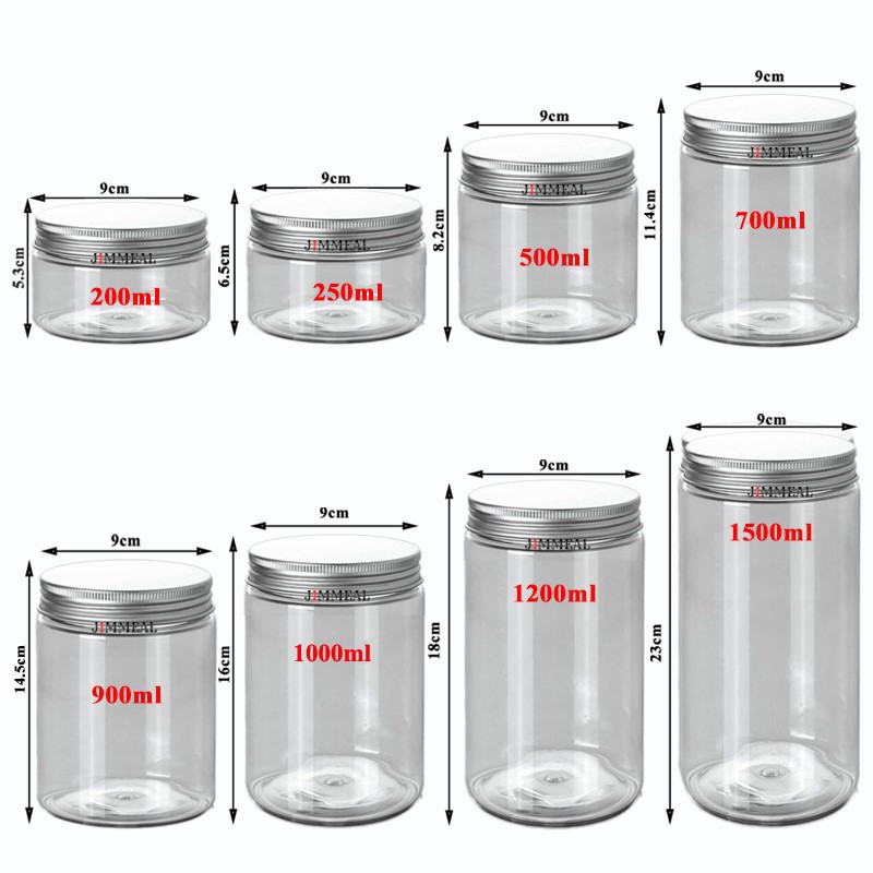 [GIÁ HỦY DIỆT] - Hũ Nhựa PET 250ml, 500ml, 600ml, 700ml, 800ml, 900ml, 1000ml, 1200ml Nắp NHÔM Chọn Màu Giá Sỉ