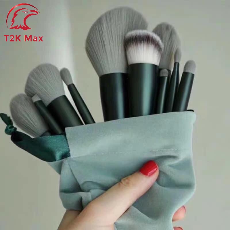 Bộ cọ trang điểm cá nhân fix 13 món chuyên nghiệp hàng nội địa trung tặng kèm túi vải - T2K Max