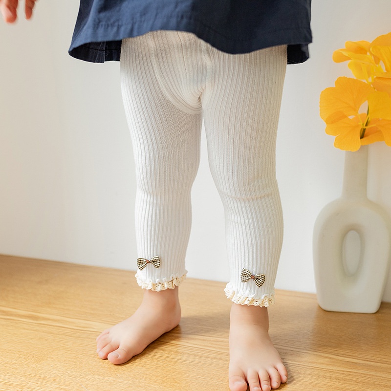 quần legging cho bé gái đính nơ xinh xắn 1-4.5 tuổi