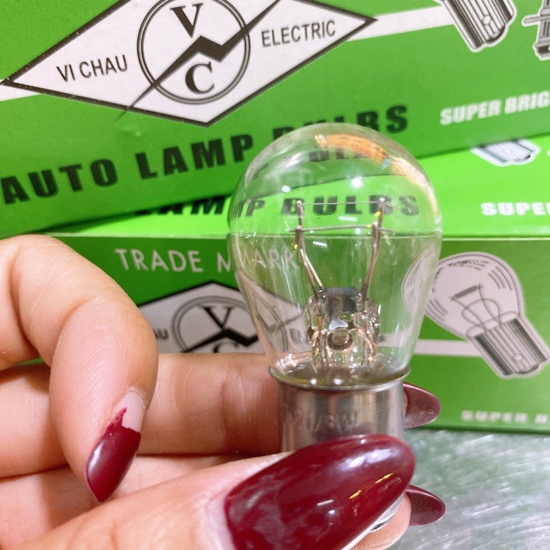 Bóng lái sau Halogen 12v21w 2 chân gắn các loại xe máy thông dụng