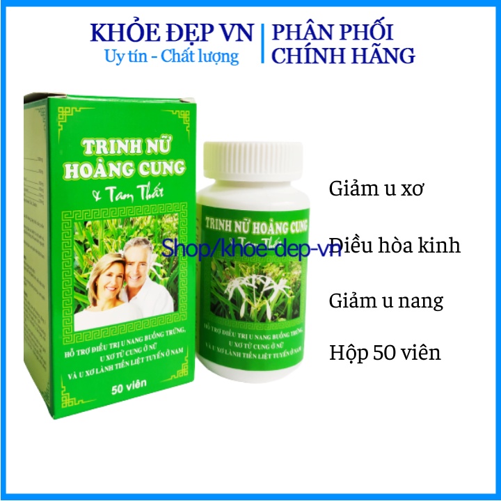 TRINH NỮ HOÀNG CUNG TAM THẤT HSD 2024 – Giúp làm giảm kích thước và ngăn ngừa u xơ tử cung, u nang buồng trứng.