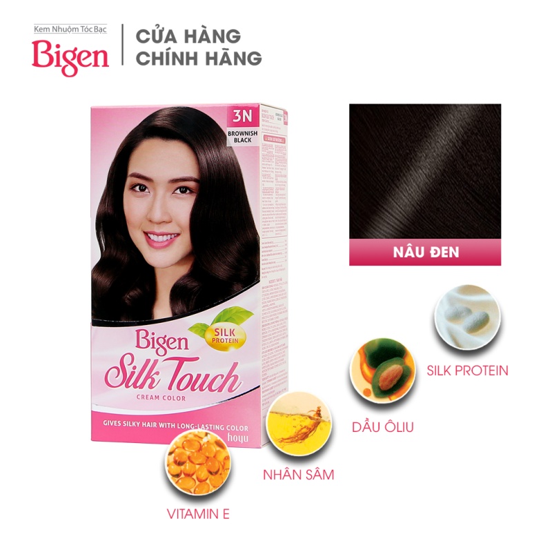 Thuốc nhuộm tóc phủ bạc Bigen Silk Touch 3N - Nâu Đen