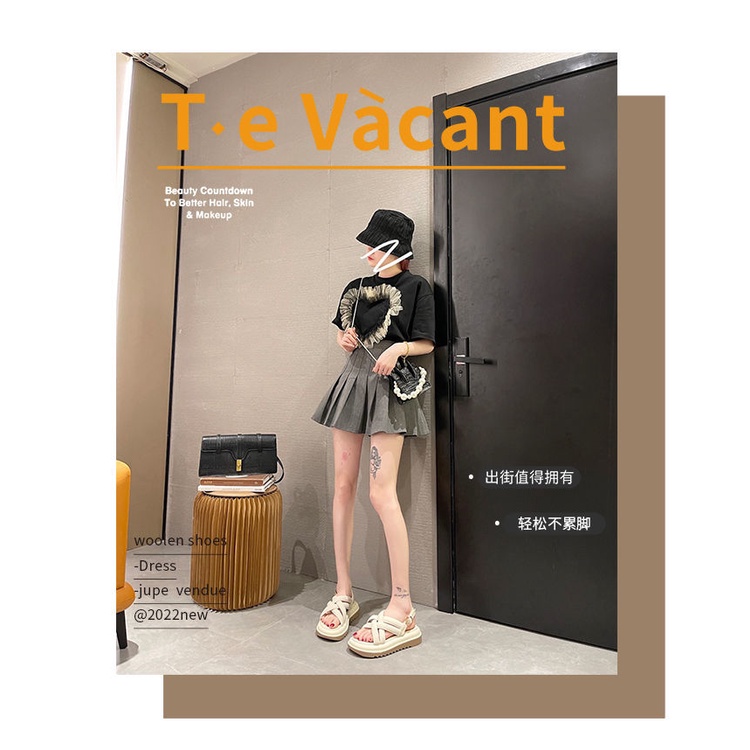 Giày Sandal Đế Dày Quai Chéo Thời Trang Đi Biển Phong Cách Mới
