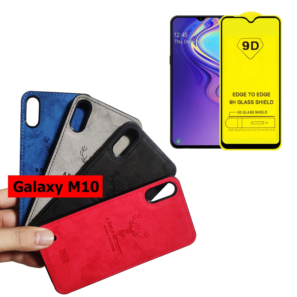 [Freeship toàn quốc từ 50k] Bộ kính cường lực full màn hình và ốp lưng Galaxy M10