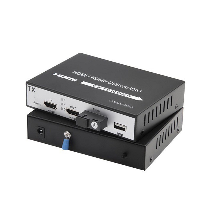 Bộ Kéo Dài HDMI và USB Qua Dây Quang Xa 20KM Hỗ Trợ 2 Cổng HDMI Và Audio