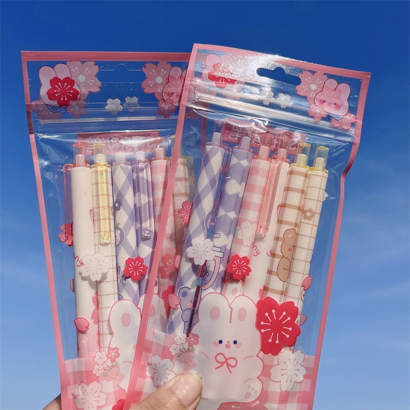 Bộ 6 Cây Bút Mực Đen Kiểu Dáng Đáng Yêu Dành Cho Học Sinh