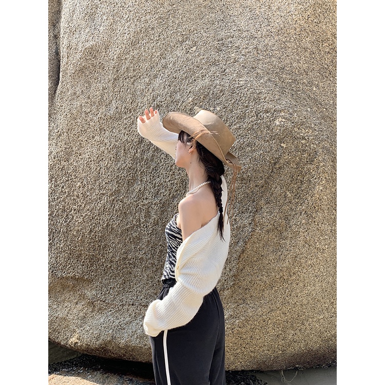 DUNEA Áo Ống In Họa Tiết Ngựa Vằn Thời Trang Nữ Cá Tính