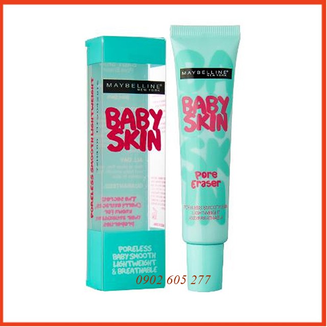 [Hàng chính hãng]Kem Lót Làm Mịn Da, Che Khuyết Điểm, Se Khít Lỗ Chân Lông Maybelline Baby Skin Pore Eraser 22ml