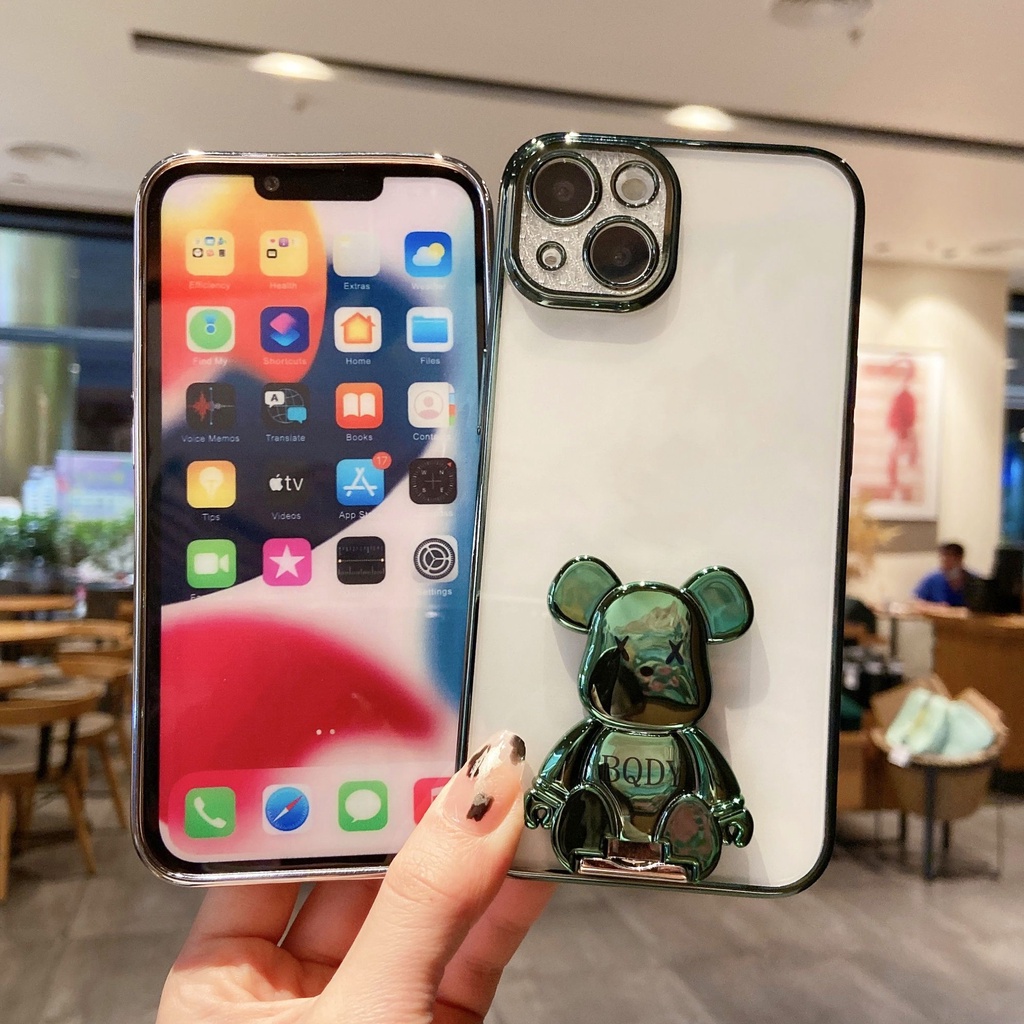 Ốp Điện Thoại Trong Suốt In Hình Gấu Sang Trọng Cho iphone 13 Pro Max i13 13pro 11 Pro Max i11 X XR Xs Max 7plus 8plus 12Pro 12 Pro Max