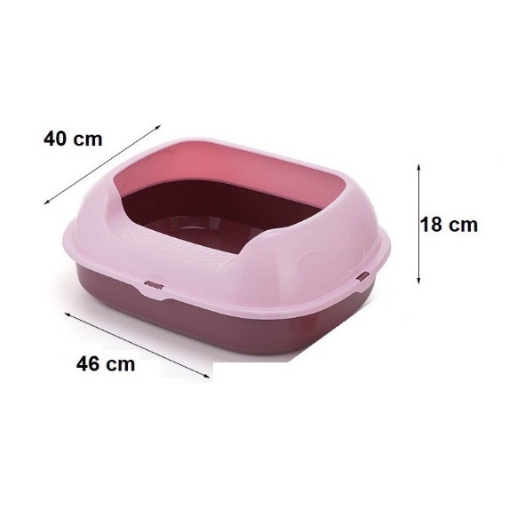 Chậu Đựng Cát Vệ Sinh Cho Mèo Thành Cao Chắn Cát Bắn Ra Sàn ( tặng kèm xẻng xúc) - TOM PET