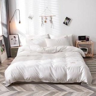 Bộ Chăn Ga Gối Cotton Tici Trắng