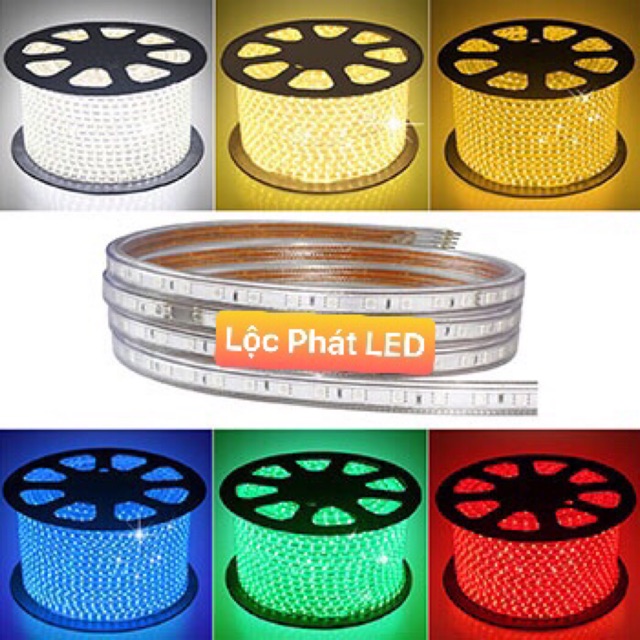 Đèn LED dây 5050 dán  5 mét ống nhựa 220v tặng kèm 1 dây nguồn tốt