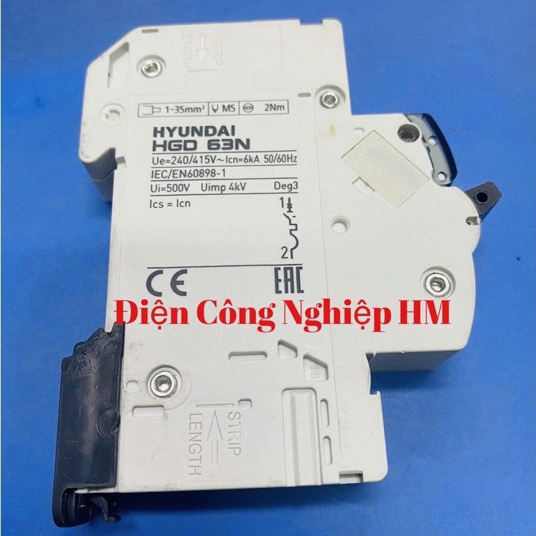 Aptomat MCB 1 Pha HGD63N Hyundai dòng 6A~63A Chính Hãng, Át Tô Mát Tép Cầu Dao Điện MCB 1P