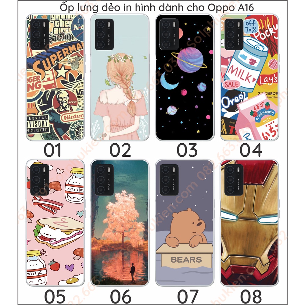 Ốp lưng oppo a16 dẻo in hình nhiều mẫu đẹp