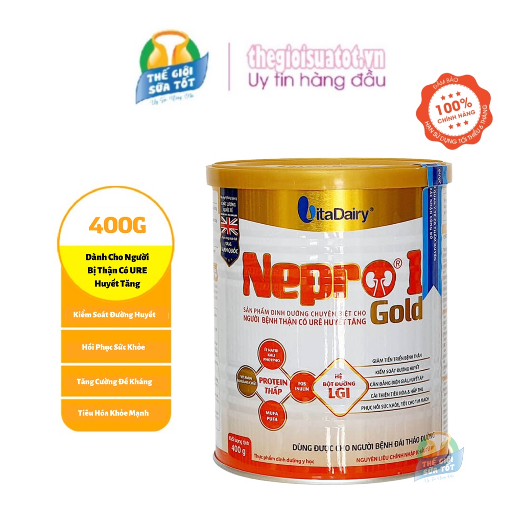 Sữa Nepro 1 Gold Dành cho người bệnh thận có URE huyết tăng 400g