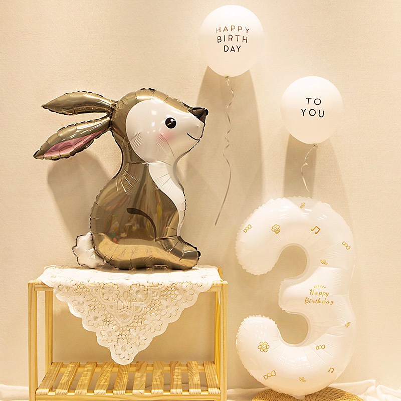 [CỠ ĐẠI] Bong Bóng hình con thỏ phong cách Hàn Quốc trang trí sinh nhật, Thôi Nôi,Đầy Tháng cho bé trai bé gái