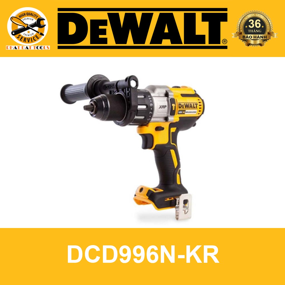 [CHÍNH HÃNG] THÂN MÁY KHOAN VẶN VÍT ĐỘNG LỰC PIN 18V DEWALT DCD996N-KR | TC