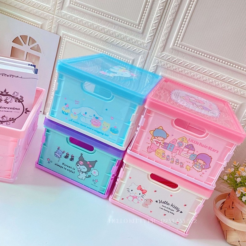 Hộp đựng lưu trữ gấp gọn Hello Kitty