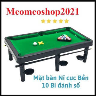 Bi a Mini - 10 viên Bida Đánh Số - Mặt bàn Nỉ không bong- Kích thước 44*25*15 cm - MEOMEOSHOP2021