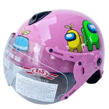 Nón bảo hiểm trẻ em có kính dành cho bé trai từ 3 - 6 tuổi V&amp;S Helmet - Siêu nhân - Among US - VS103KS - Mầu tùy chọn