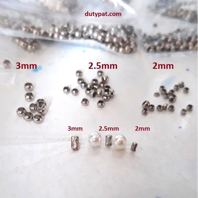 Gói 5gam bi kẹp chặn hạt cườm , chốt kẹp định vị
