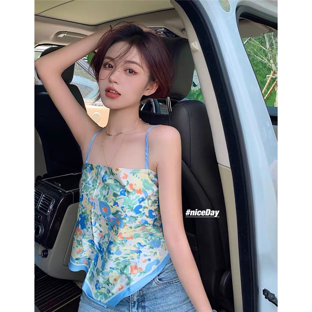 Áo 2 dây yếm lụa buộc nơ lưng - Áo yếm hai dây mặc được hai kiểu