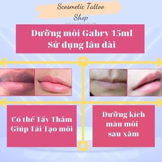 Dưỡng kích màu môi Gabry  màu số 02 Đỏ Cam Hồng duy trì độ ẩm tái tạo ổn định màu môi sau phun xăm-15ml