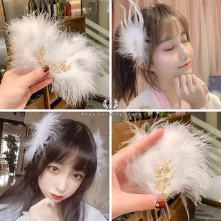 [CÓ SẴN] Cài tóc lông vũ mềm