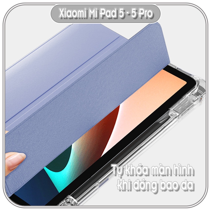 Bao da cho Xiaomi Mi Pad 5 - 5 Pro mặt lưng trong suốt, siêu mỏng