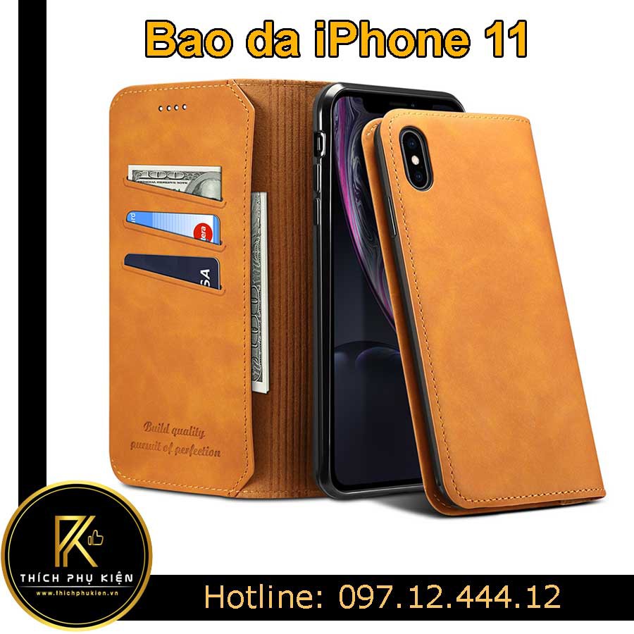 Bao Da Có Túi iPhone 11/ iPhone 11 Pro/ iPhone 11 Pro Max - Hàng Xịn