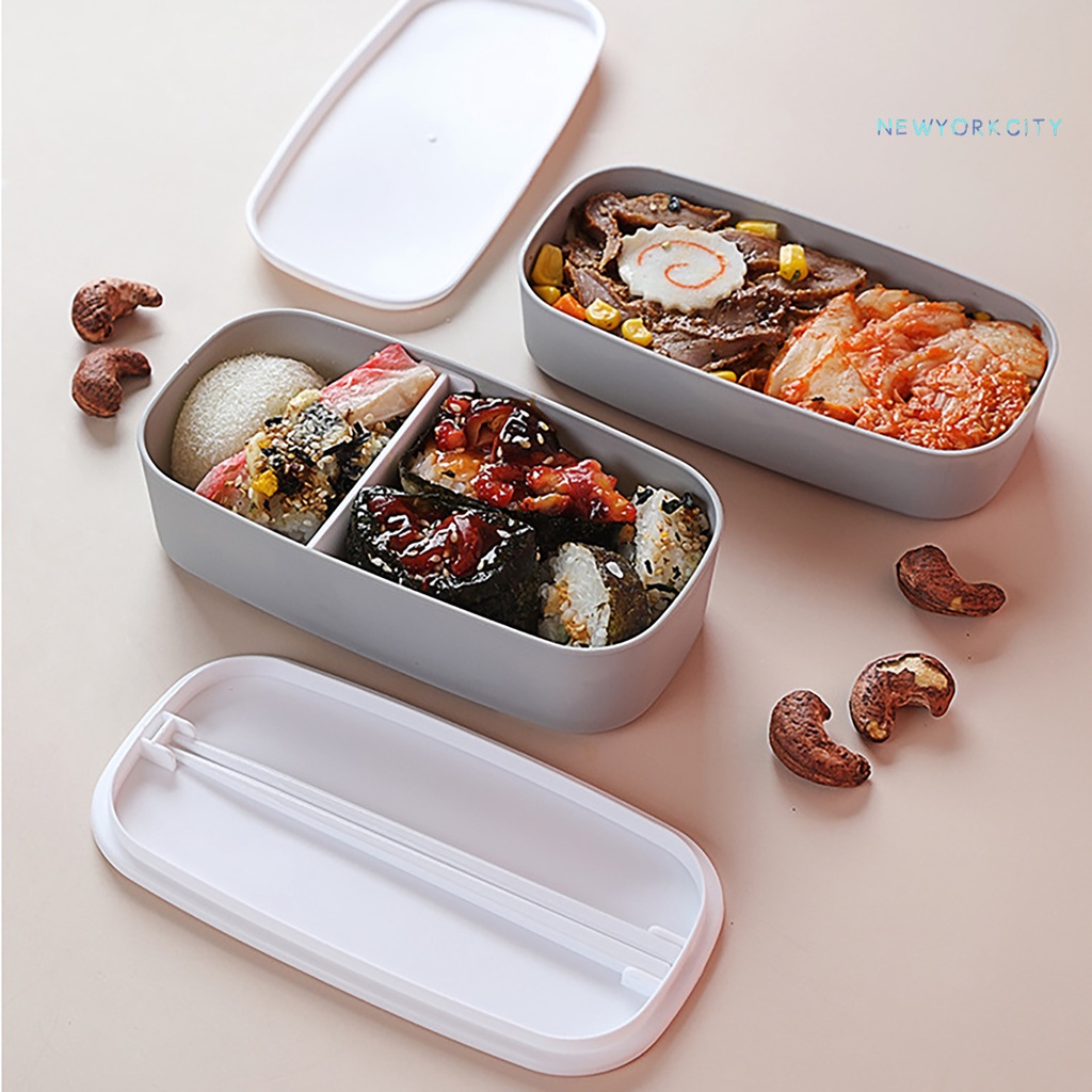 Hộp Đựng Thức Ăn 2 Tầng Cách Nhiệt An Toàn Có Thể Sử Dụng Trong Lò Vi Sóng
