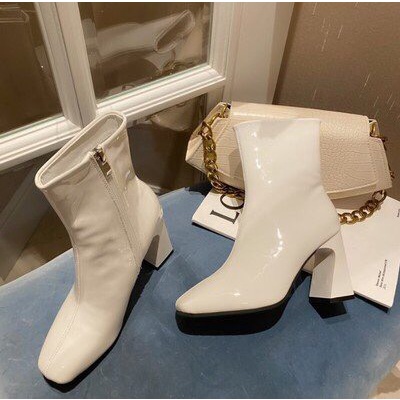 Bốt nữ da mềm khóa sườn cao cấp ,-Boot cao cổ đế vuông thời trang mùa đông | BigBuy360 - bigbuy360.vn
