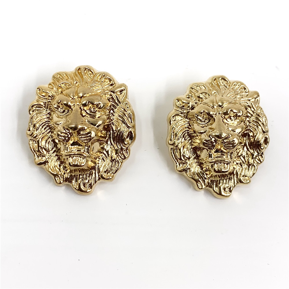 Bộ 10 nút cài áo trang trí hình sư tử bằng kim loại 22mm 25mm JS-0075 JS-0077 JS-0078