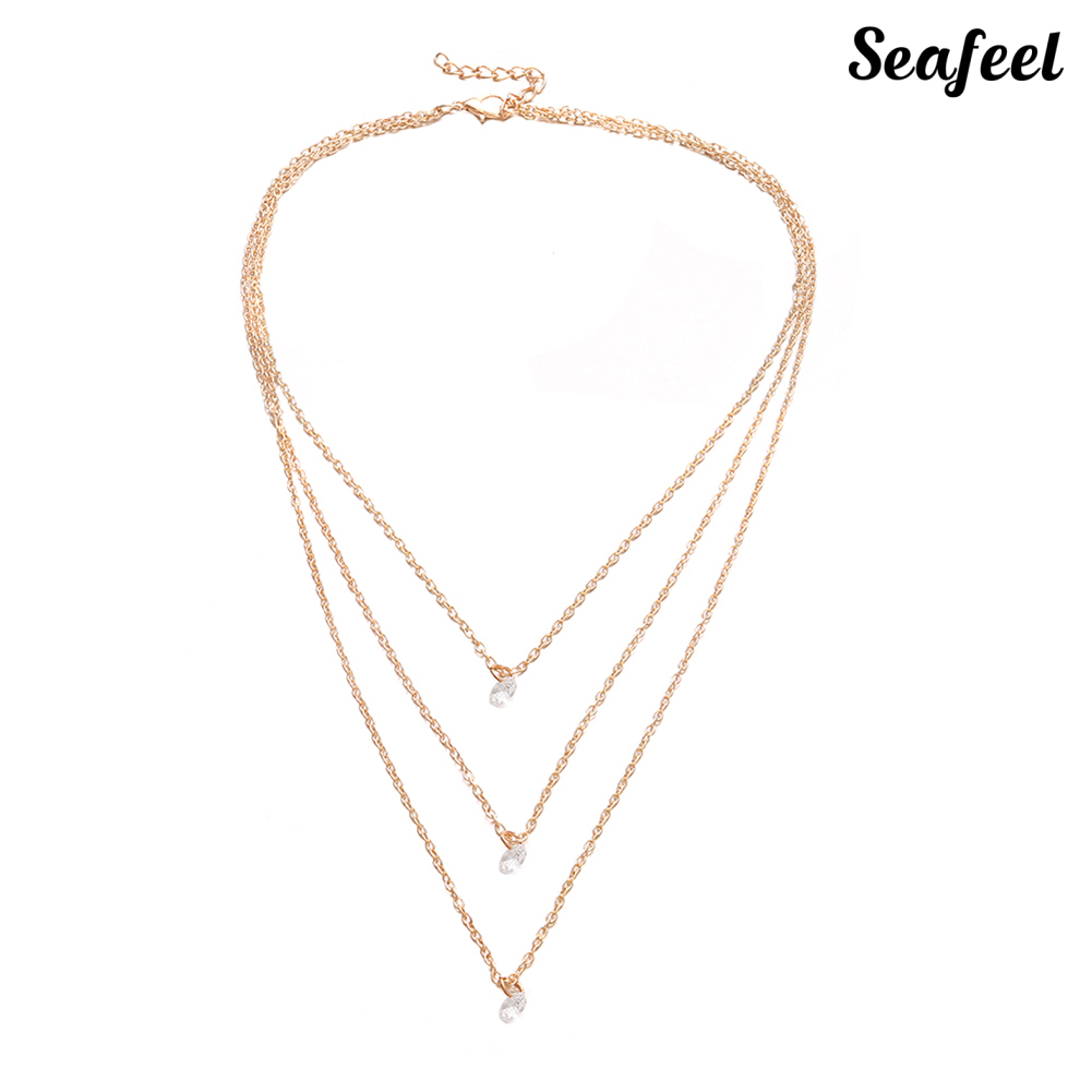 SF Vòng Cổ Choker Nhiều Lớp Đính Đá Thời Trang Cho Nữ