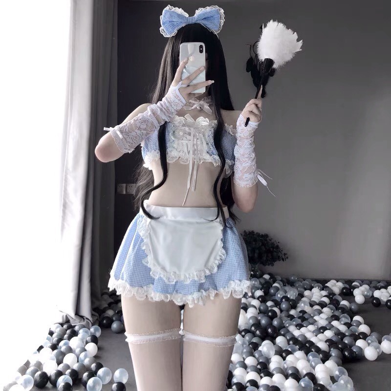 Cosplay Hầu Gái, Đồ Ngủ Hóa Trang Người Hầu Sexy Quyến Rũ Gợi Cảm Khiêu Gợi màu xanh | BigBuy360 - bigbuy360.vn