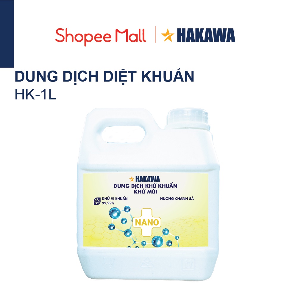 Dung dịch nano diệt khuẩn hương chanh sả HAKAWA - HK-1 Lít - Sản phẩm chính hãng