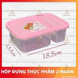 [Siêu Sale] Hộp đựng thực phẩm 2 ngăn, Hộp bảo quản thức ăn, đựng cơm, trữ đồ đông tiện lợi