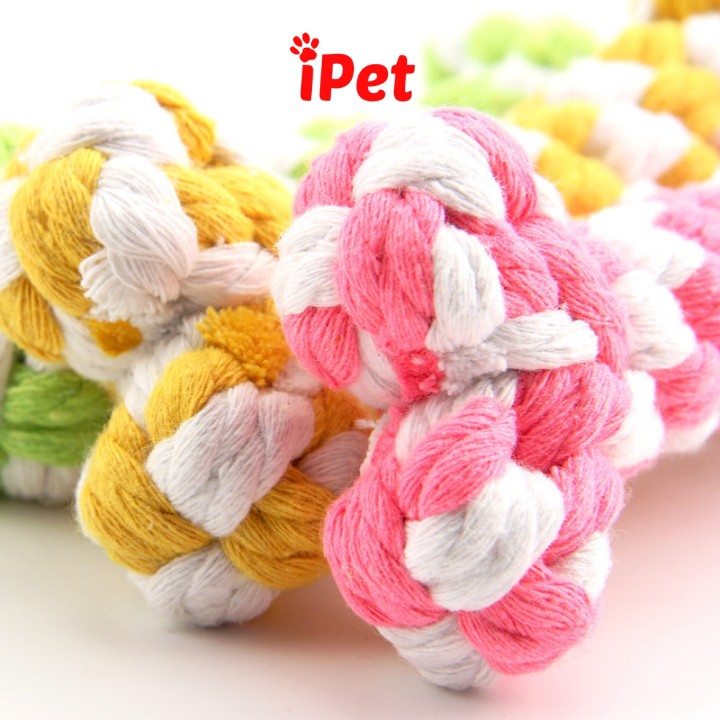 Đồ Chơi Gặm Dây Thừng Thắt Cho Thú Cưng Chó Mèo Vờn Gặm - iPet Shop