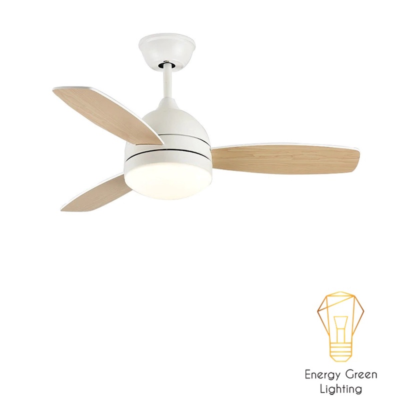Quạt Trần Gỗ Energy Green Lighting 3 Cánh QT-10632 Phong Cách Bắc Âu Tích Hợp Đèn Chiếu Sáng - Điều Khiển Từ Xa